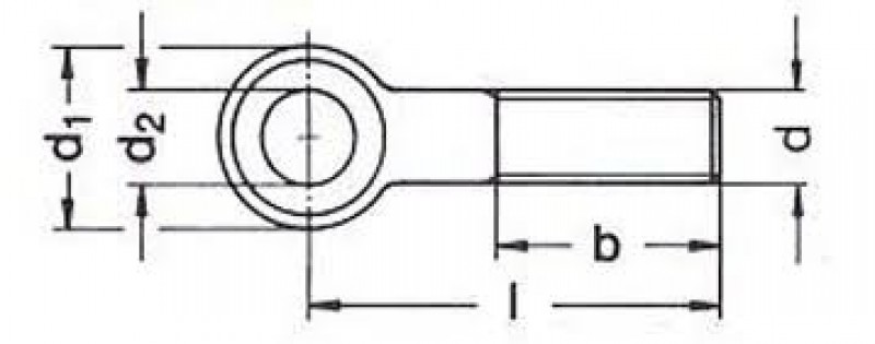 Śruba oczkowa DIN444 schemat
